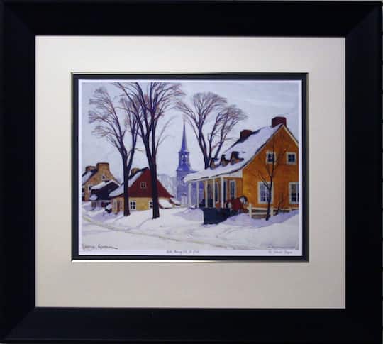 Winter Morning In Baie St Paul Framed By Clarence Gagnon 36.5" x 32.5"